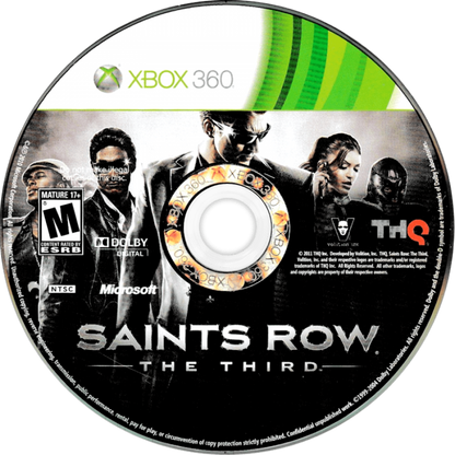 Saints Row: The Third disc for Xbox 360 (X360) open-world action-adventure video game