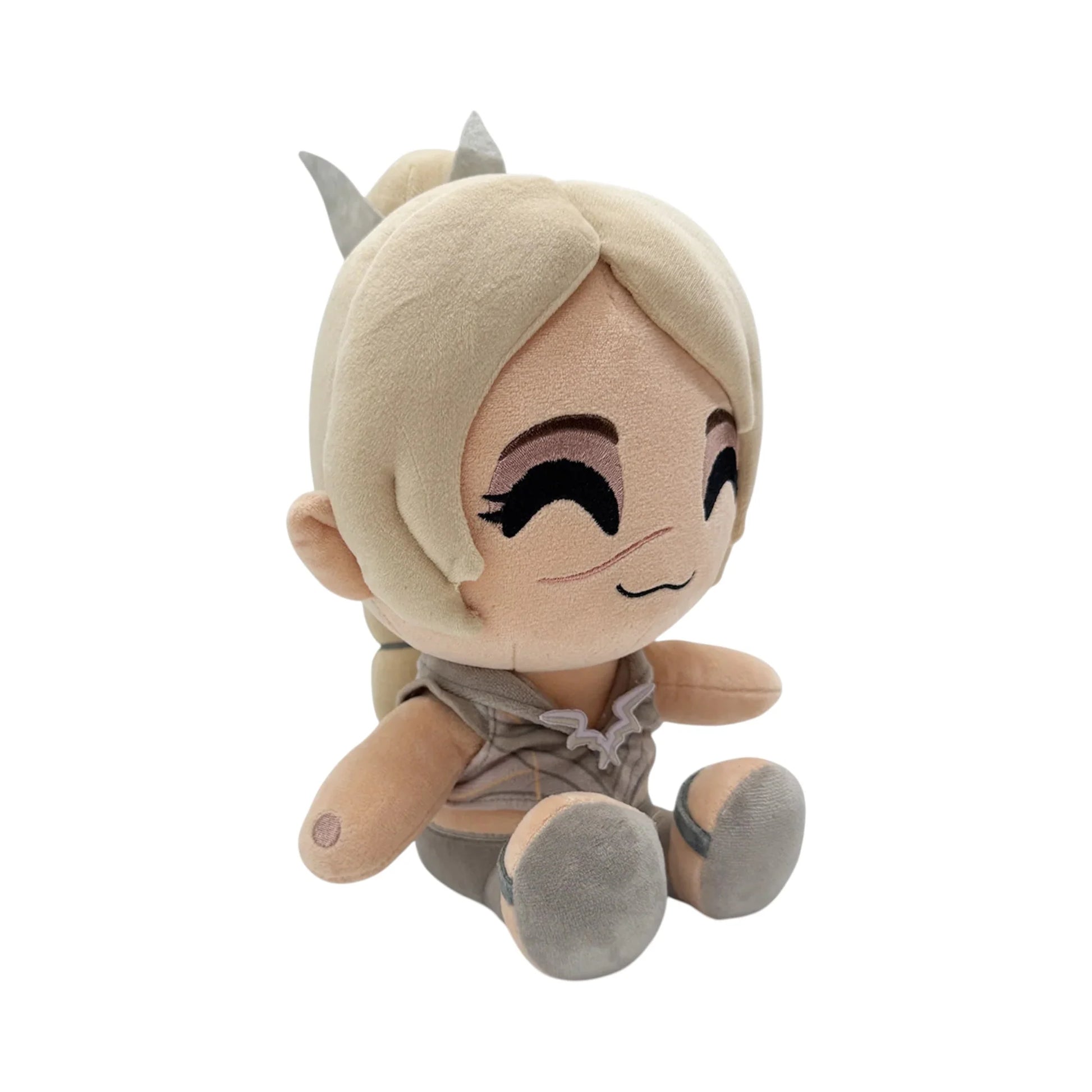 Selunite Shadowheart 9 Inch Plush collectible Baldur's Gate 3 character plush featuring Selunite Shadowheart soft plush construction detailed character styling 9 inch size huggable collectible display item fantasy gaming merchandise and pop culture collectible appeal left side