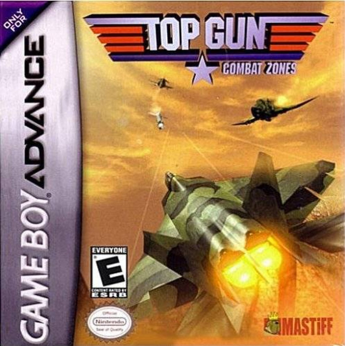 Top Gun Combat Zone Game Boy Advance GBA air combat flight simulation video game based on the film franchise front box cover