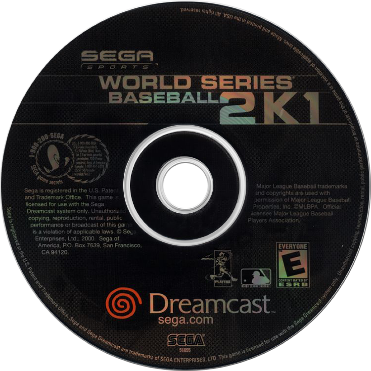 World Series Baseball 2K1 game for the Sega Dreamcast featuring baseball simulation gameplay with realistic MLB rosters franchise mode improved pitching and batting mechanics and presentation focused on authentic televised baseball action disc 