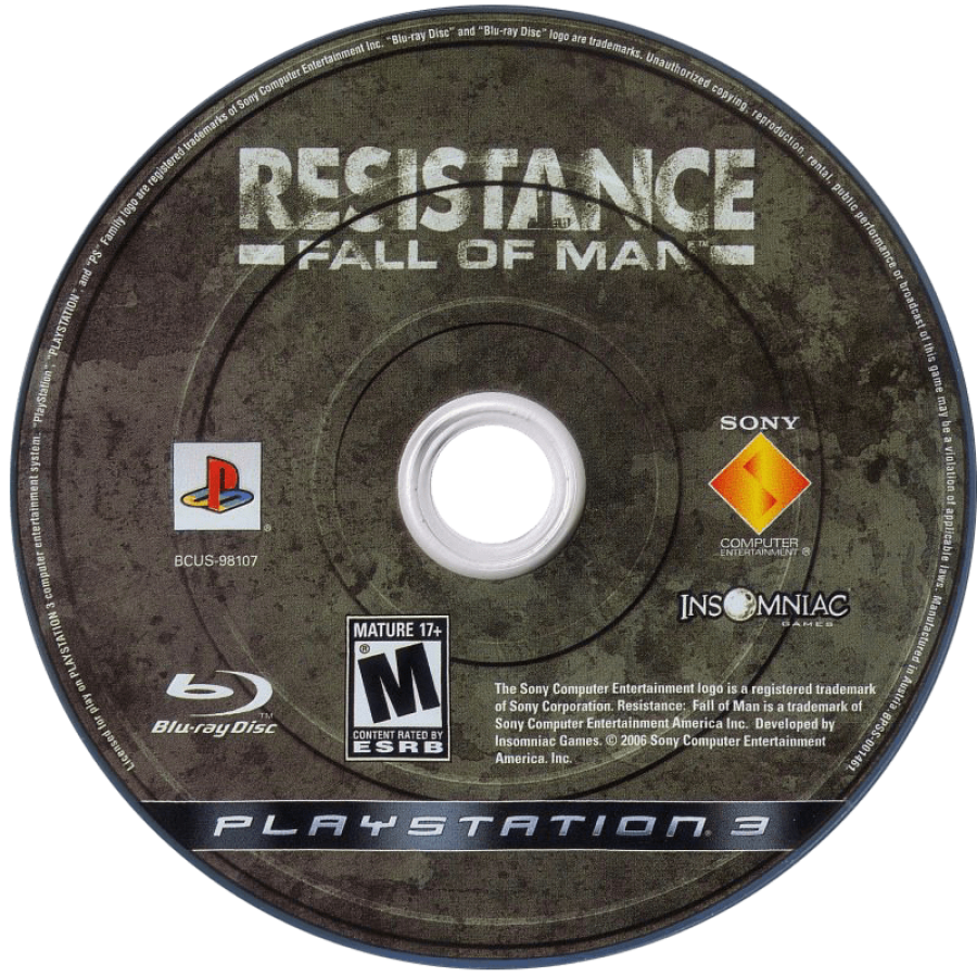 Resistance Fall of Man disc for PlayStation 3 PS3 video game