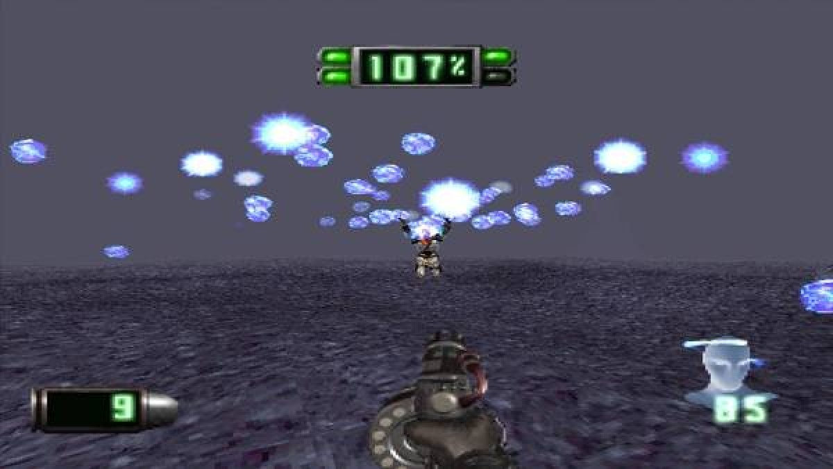 Disruptor PS1 PlayStation 1 first person shooter sci fi action game psychic powers futuristic combat Insomniac Games retro video game gameplay