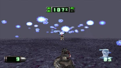 Disruptor PS1 PlayStation 1 first person shooter sci fi action game psychic powers futuristic combat Insomniac Games retro video game gameplay
