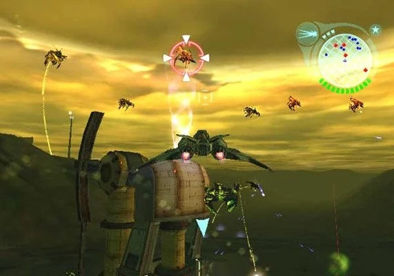 Defender PS2 Sony PlayStation 2 space shooter arcade style remake of classic Defender horizontal scrolling shoot em up alien waves fast paced action rescue humans defense gameplay retro gaming PlayStation 2 software video game title gameplay