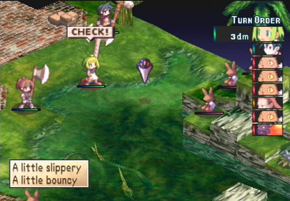 Phantom Brave PlayStation 2 PS2 for tactical role playing video game fans featuring turn based strategy battles grid free movement character customization fantasy storytelling magical abilities colorful anime inspired visuals deep RPG mechanics memorable characters collectible gaming appeal gameplay