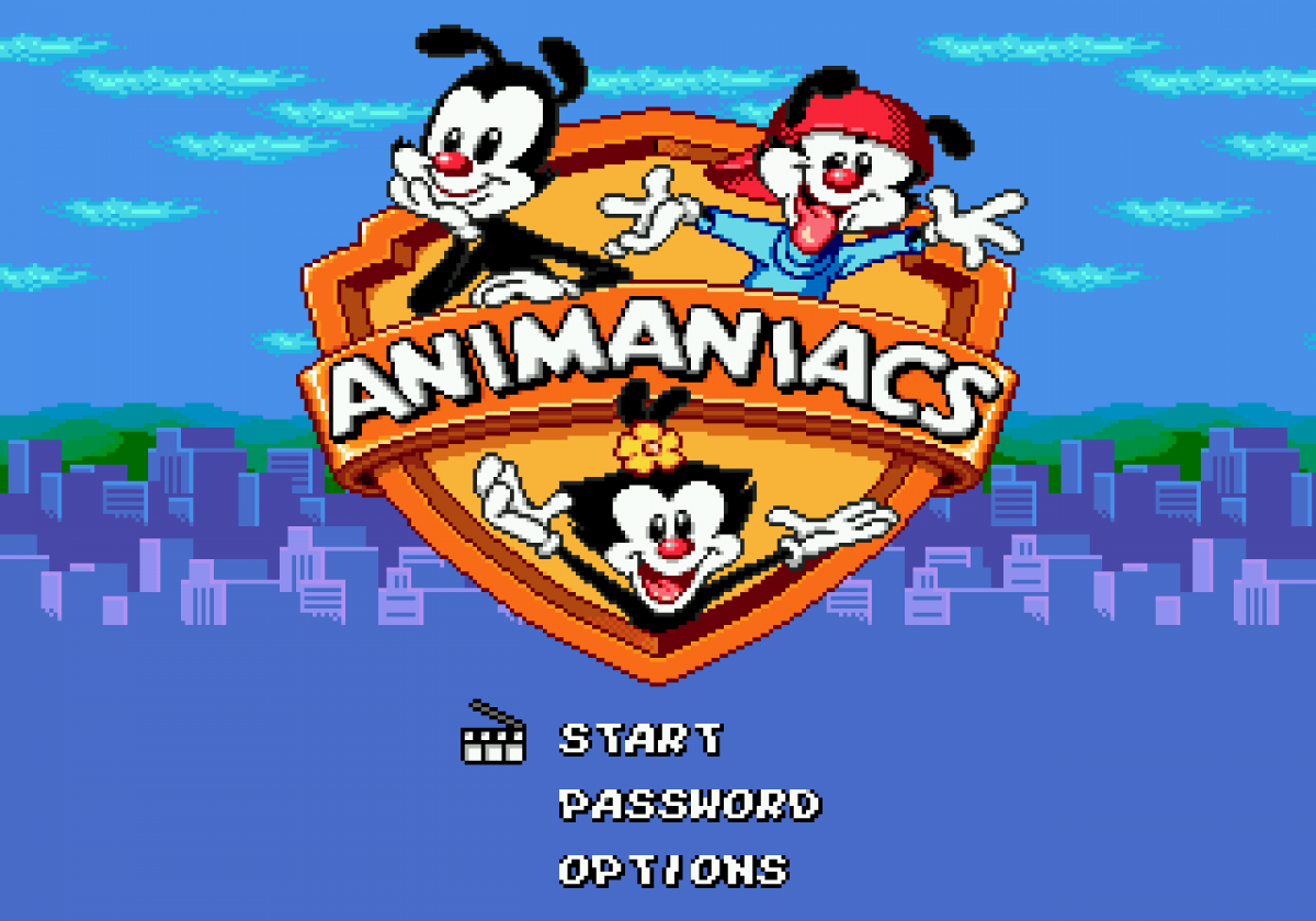 Animaniacs Sega Genesis video game, action platformer, cartoon-based adventure, Warner Bros. classic retro console title gameplay