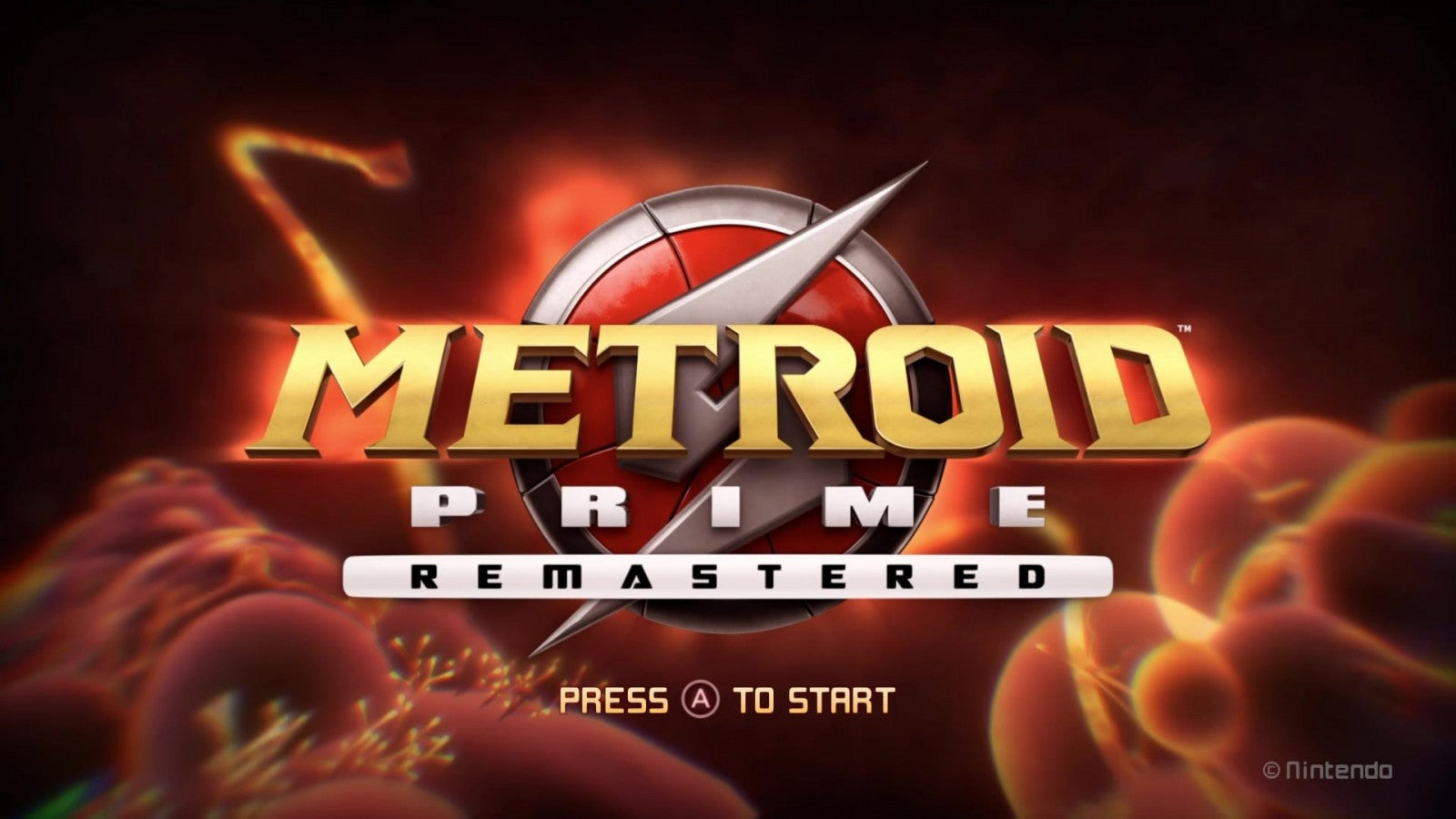 Metroid Prime Remastered titlepage for Nintendo Switch action adventure game