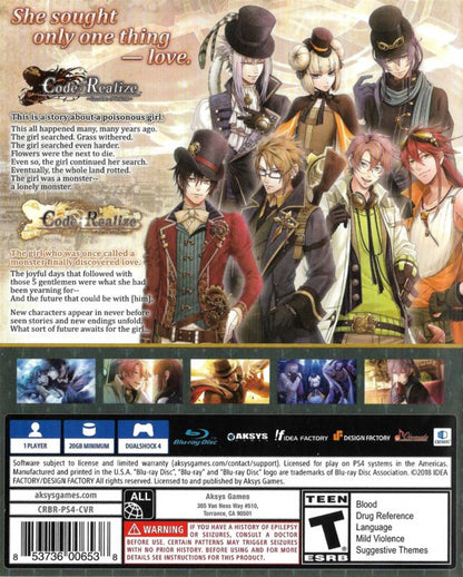 Code: Realize Bouquet of Rainbows – PlayStation 4 (PS4) video game gameplay, otome/visual novel by Idea Factory