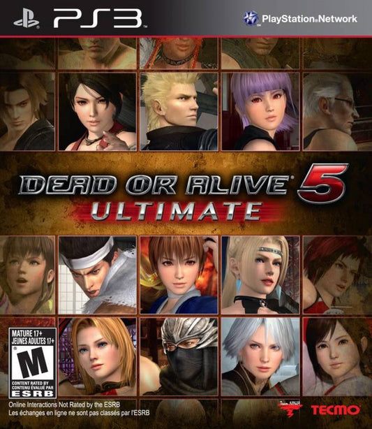 Dead or Alive 5 Ultimate PlayStation 3 fighting game with enhanced graphics expanded roster dynamic stages tag team battles and deep counter system for Sony PlayStation 3 console front cover
