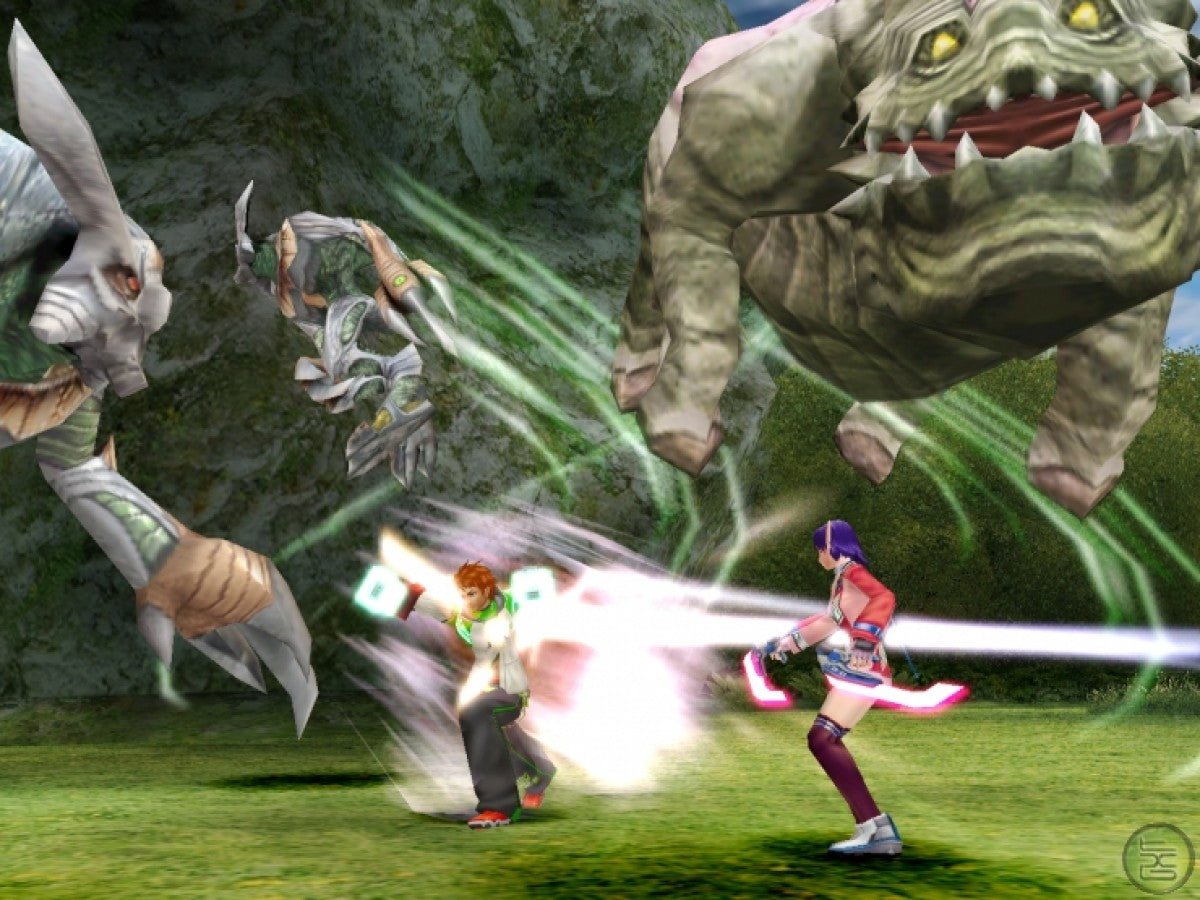 Phantasy Star Universe – PlayStation 2 (PS2) video game gameplay, action role-playing game.