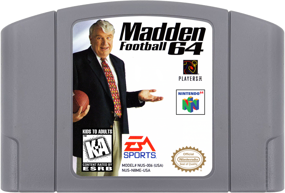 Madden NFL Football 64 cartridge for Nintendo 64 N64 video game