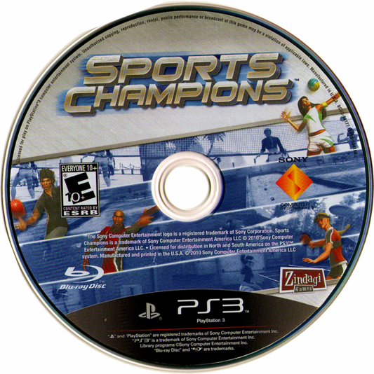 Sports Champions disc for PlayStation 3 (PS3) video game