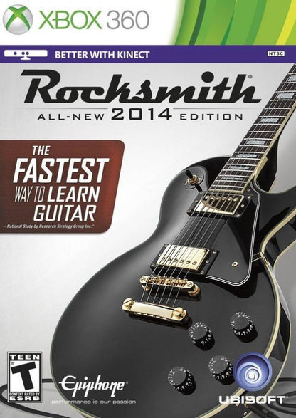 Rocksmith 2014 cover art for Xbox 360 (X360) music rhythm guitar simulation video game