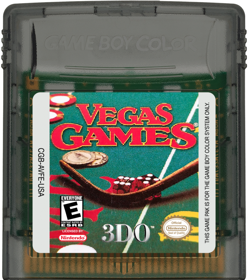 Vegas Games Game Boy Color casino simulation video game cartridge