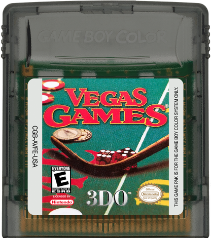 Vegas Games Game Boy Color casino simulation video game cartridge