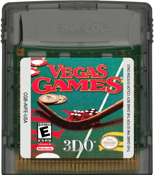 Vegas Games Game Boy Color casino simulation video game cartridge