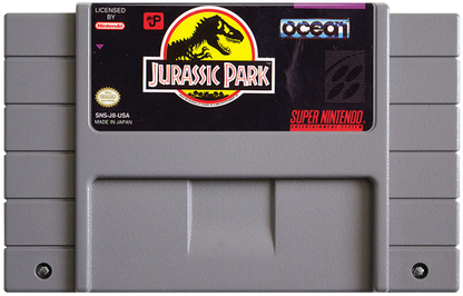 Jurassic Park cartridge for Super Nintendo Entertainment System (SNES) retro video game 