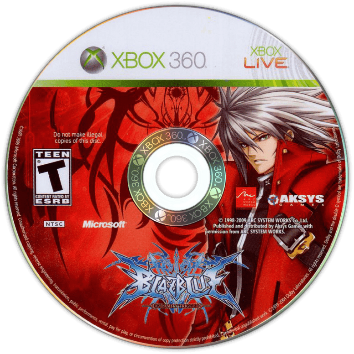 BlazBlue: Calamity Trigger disc for Xbox 360 (X360) fighting video game