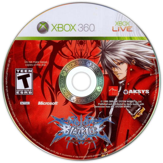 BlazBlue: Calamity Trigger disc for Xbox 360 (X360) fighting video game