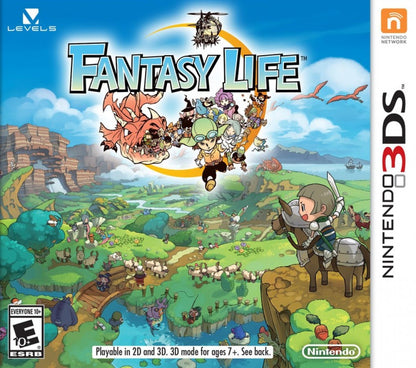 Fantasy Life Nintendo 3DS game featuring life simulation RPG gameplay with crafting professions open world exploration character customization and quest based adventure in a colorful fantasy setting cover
