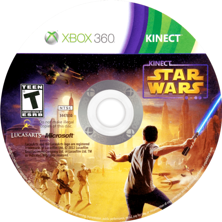 Kinect Star Wars disc for Xbox 360 (X360) motion-controlled action-adventure video game