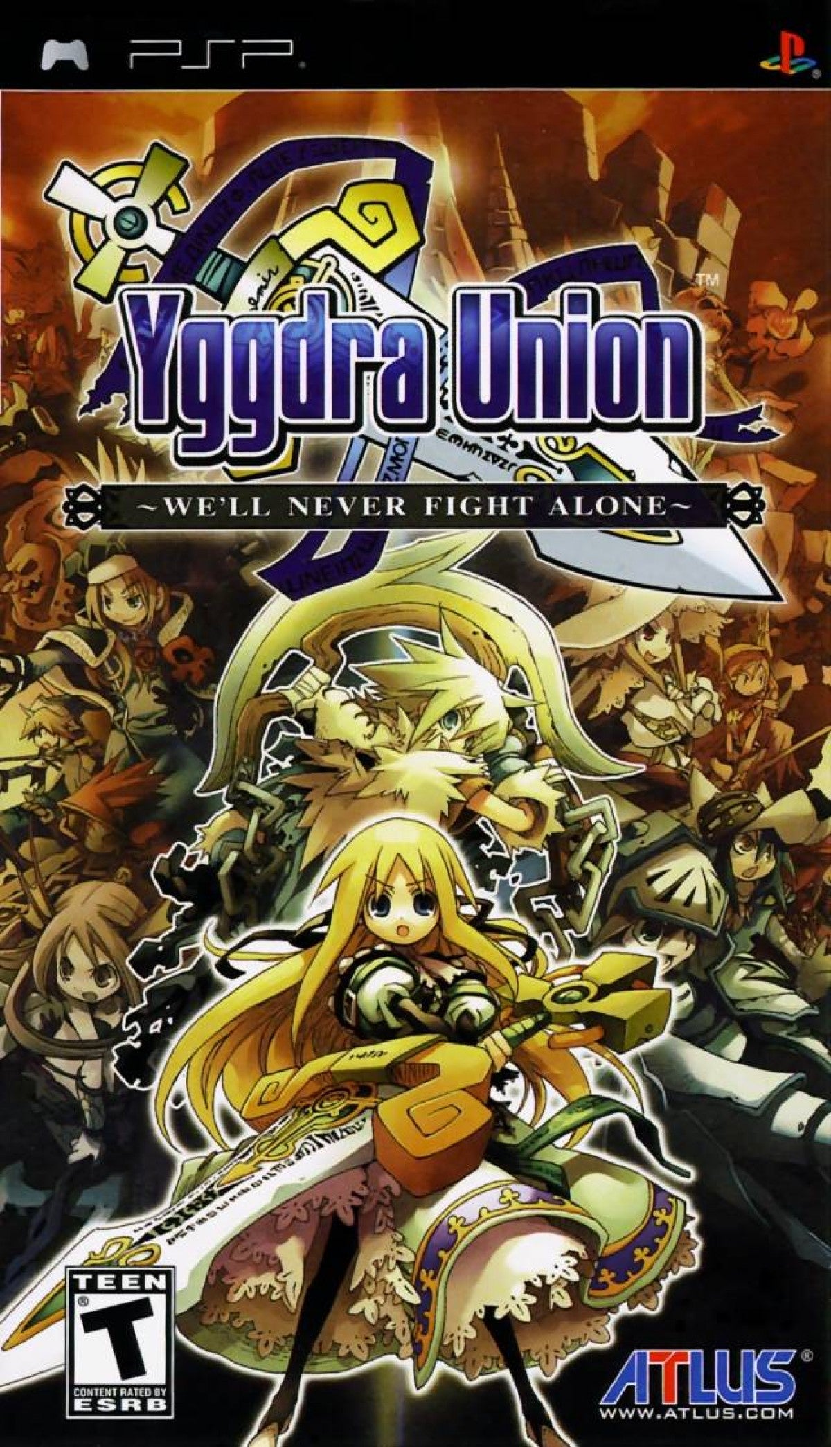 Yggdra Union: We'll Never Fight Alone  cover art for PlayStation Portable (PSP) tactical role-playing game