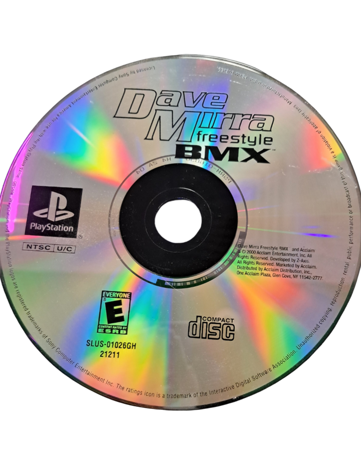 Dave Mirra Freestyle BMX Greatest Hits PlayStation 1 PS1 for retro video game enthusiasts featuring extreme sports gameplay freestyle BMX biking trick based challenges skatepark and street course competitions arcade style riding mechanics multiplayer action and collectible gaming appeal disc 