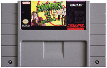 Zombies Ate My Neighbors cartridge for Super Nintendo Entertainment System (SNES) retro video game