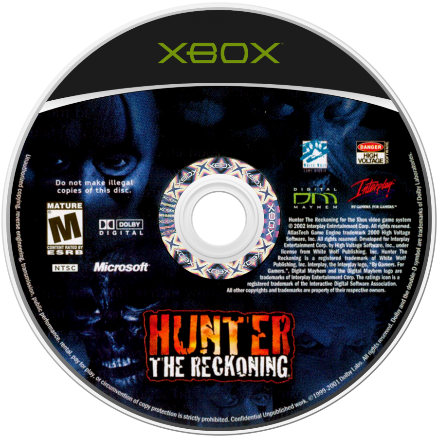 Hunter: The Reckoning retro Xbox video game Hunter The Reckoning co op action horror hack and slash survival combat monster fighting multiplayer dungeon style gameplay console title Xbox release disc