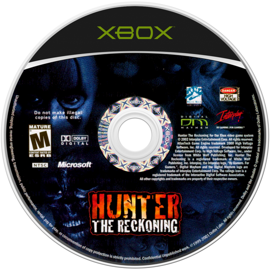 Hunter: The Reckoning retro Xbox video game Hunter The Reckoning co op action horror hack and slash survival combat monster fighting multiplayer dungeon style gameplay console title Xbox release disc
