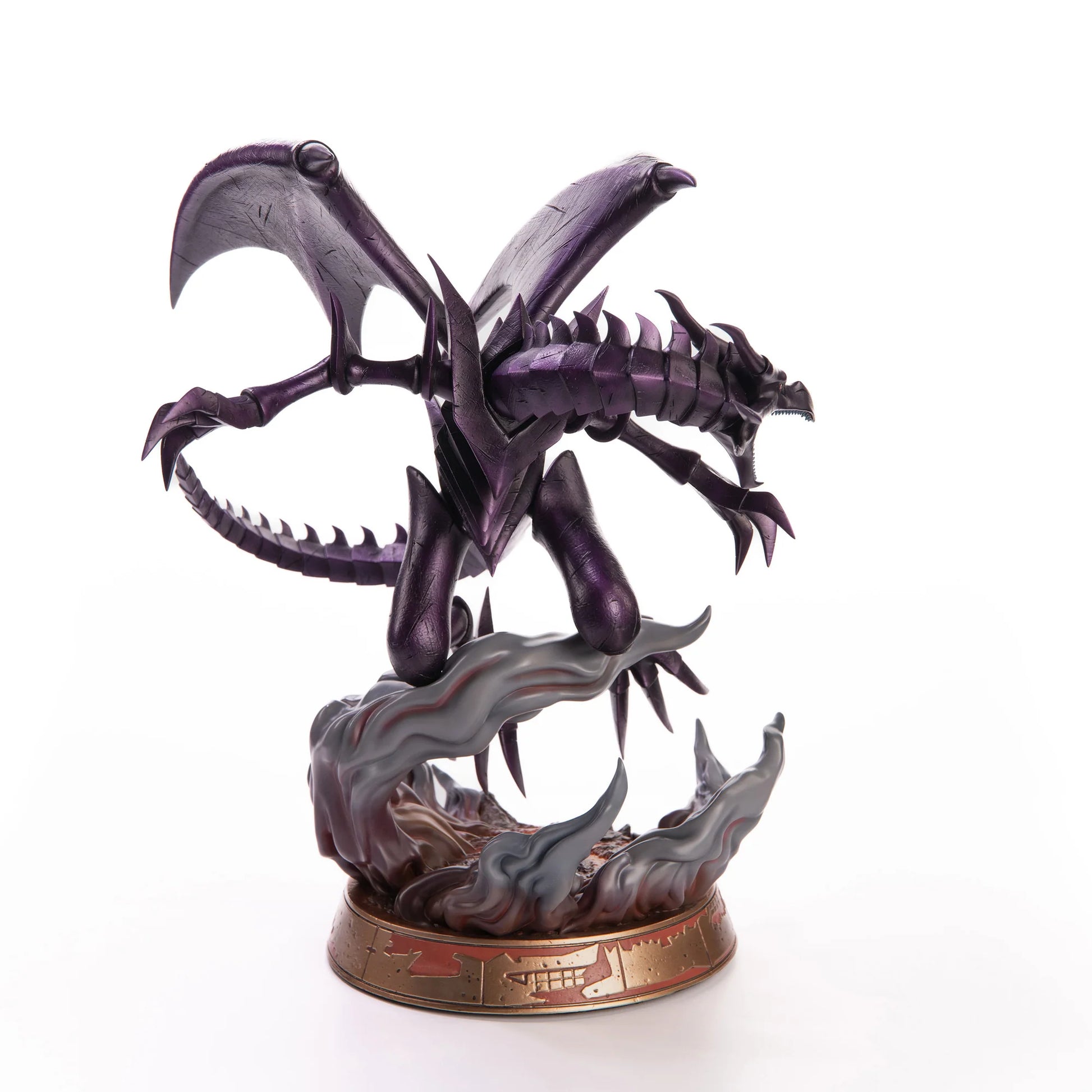 Red Eyes Black Dragon 13" Statue Purple Variant – Figure. Side view of statue
