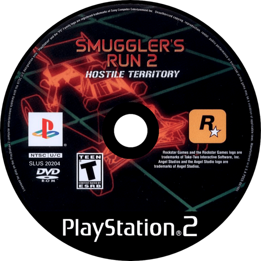 Smuggler’s Run 2 Hostile Territory PlayStation 2 PS2 video game, open-world off-road racing, vehicular action missions, classic console title disc