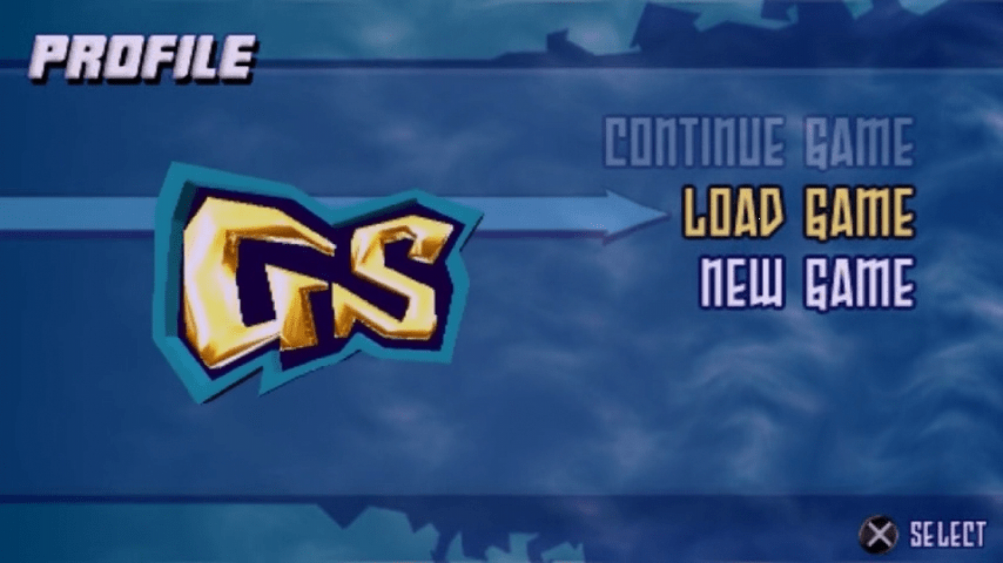 GripShift title page for PlayStation Portable (PSP) puzzle-platform racing video game