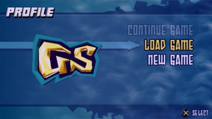 GripShift title page for PlayStation Portable (PSP) puzzle-platform racing video game