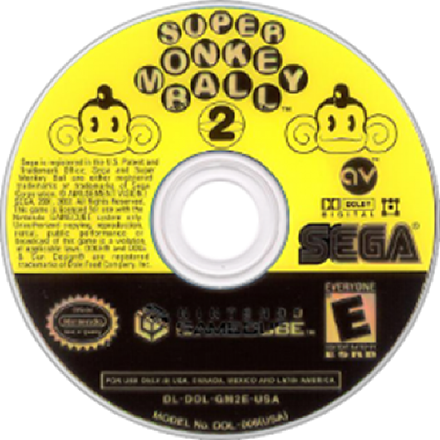 Super Monkey Ball 2 disc art for GameCube (GC) video game