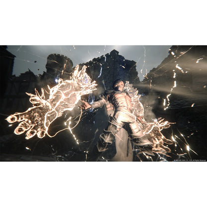 Final Fantasy XVI Deluxe Edition for PlayStation 5 action RPG featuring epic fantasy storyline real time combat Eikon battles and bonus collectible content gameplay