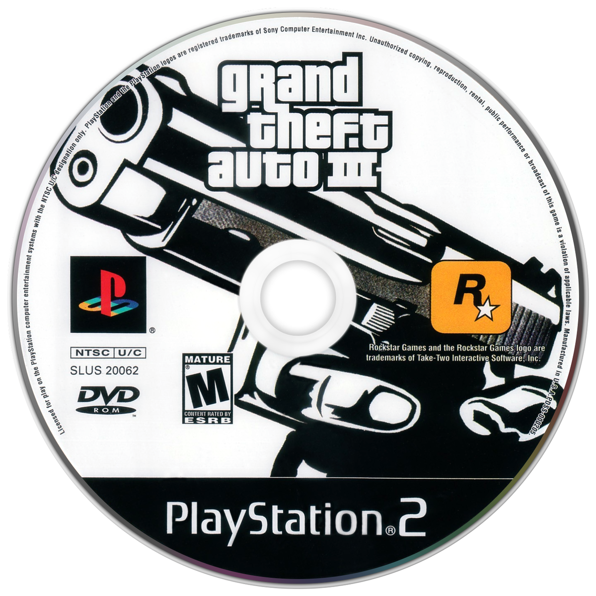 Grand Theft Auto III PlayStation 2 open-world action-adventure video game Rockstar Games Liberty City Claude silent protagonist missions vehicle hijacking crime syndicates Mafia gangs 3D era sandbox gameplay disc