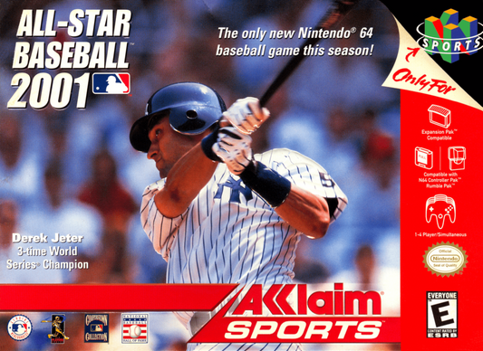 All-Star Baseball 2001 game cover for Nintendo 64 video game. 