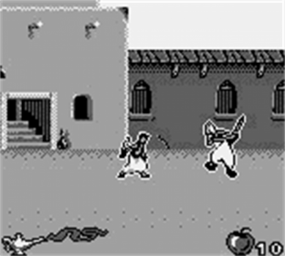 Disney's Aladdin Nintendo Game Boy GB for retro video game enthusiasts featuring side scrolling action platforming gameplay Disney inspired adventure Agrabah themed levels enemy encounters classic handheld gaming movie inspired action and collectible gaming appeal gameplay