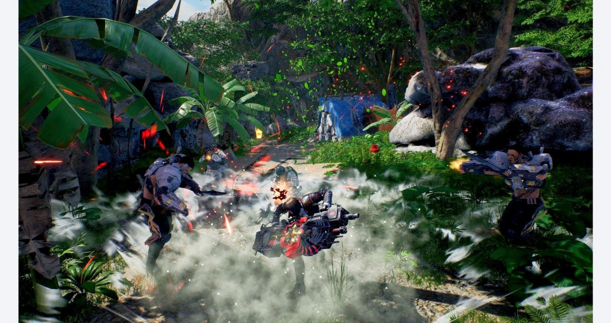 Gungrave G.O.R.E. gameplay for Xbox One (XONE) third-person action shooter video game