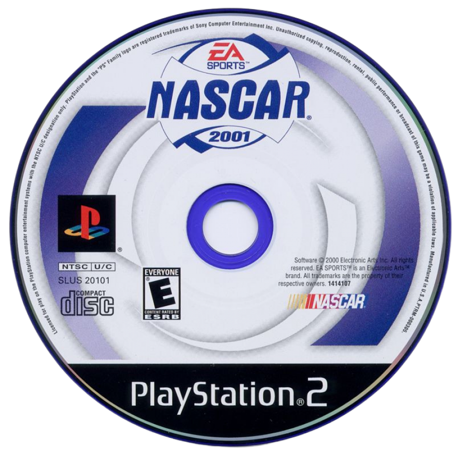 NASCAR 2001 – PlayStation 2 (PS2) stock car racing sports video game disc