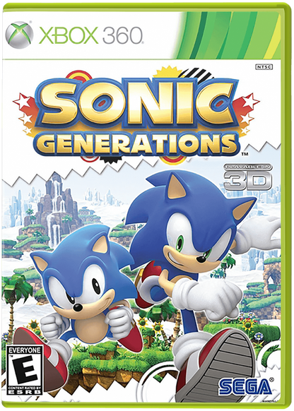 Sonic Generations cover art for Xbox 360 (X360) platformer action-adventure video game