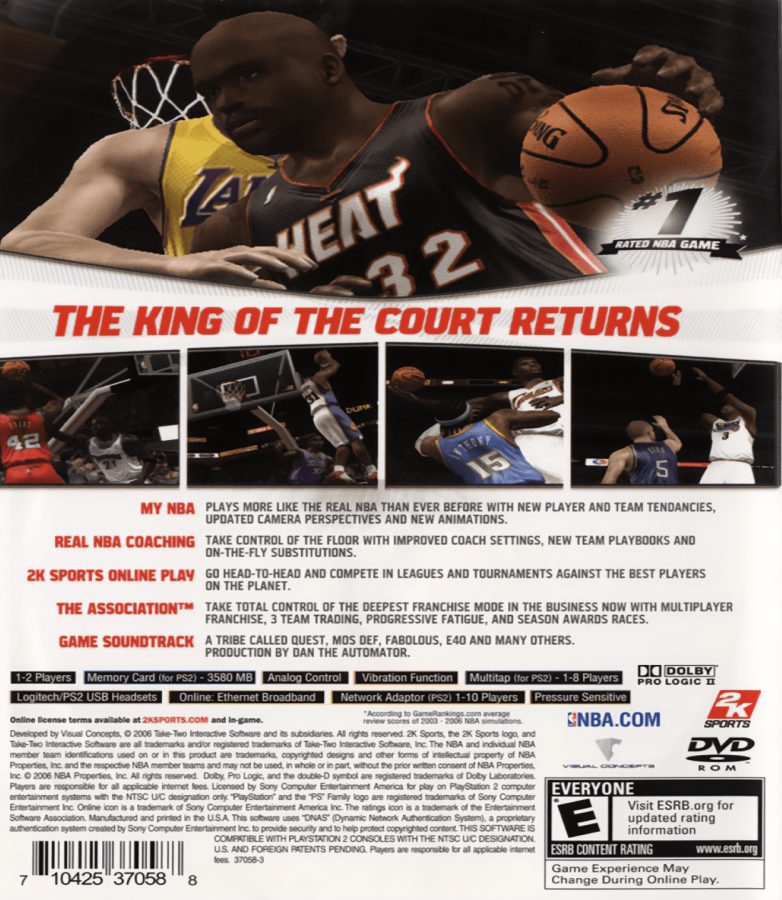 NBA 2K7 back cover art for PlayStation 3 (PS3) video game