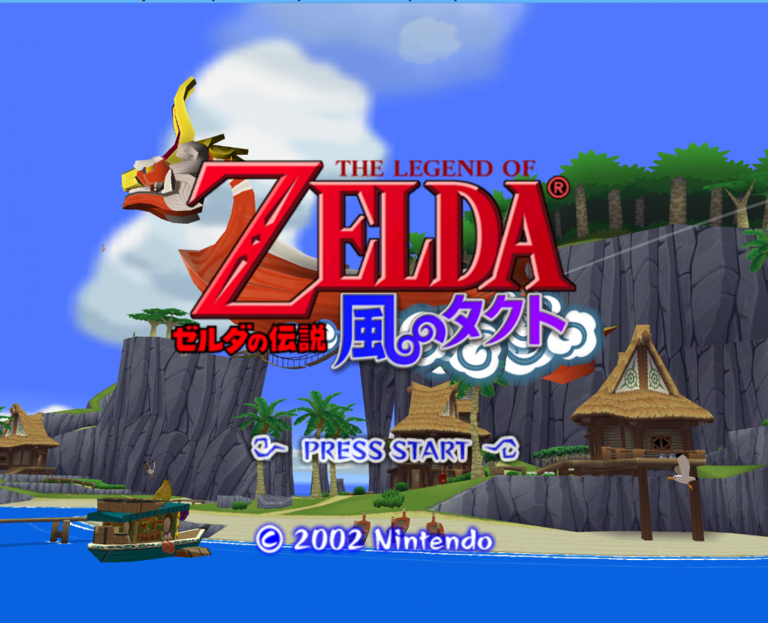 The Legend of Zelda: The Wind Waker [Import] start screen for Nintendo GameCube (GC) fantasy action adventure video game