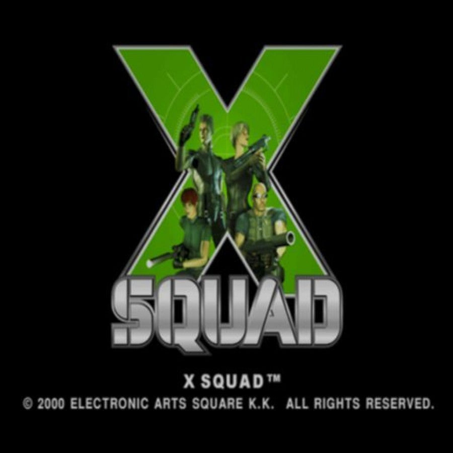 X-Squad – PlayStation 2 (PS2) video game title screen, tactical shooter.