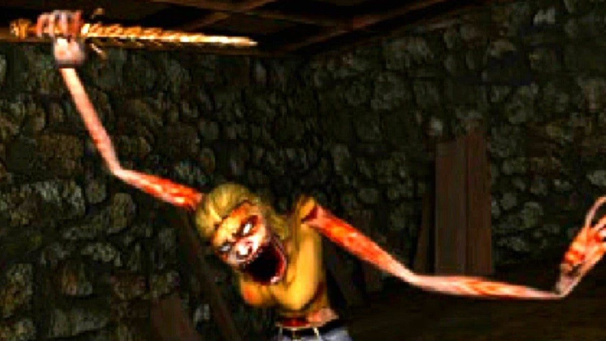 Evil Dead Hail to the King PlayStation 1 PS1 for retro video game enthusiasts featuring survival horror gameplay zombie and undead combat cinematic action adventure puzzle solving spooky environments cult horror atmosphere and collectible gaming appeal gameplay  