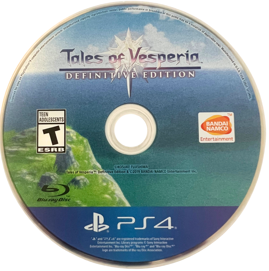 Tales of Vesperia Definitive Edition retro PlayStation 4 video game Tales of Vesperia fantasy JRPG action combat anime style adventure storytelling console title PlayStation 4 release disc
