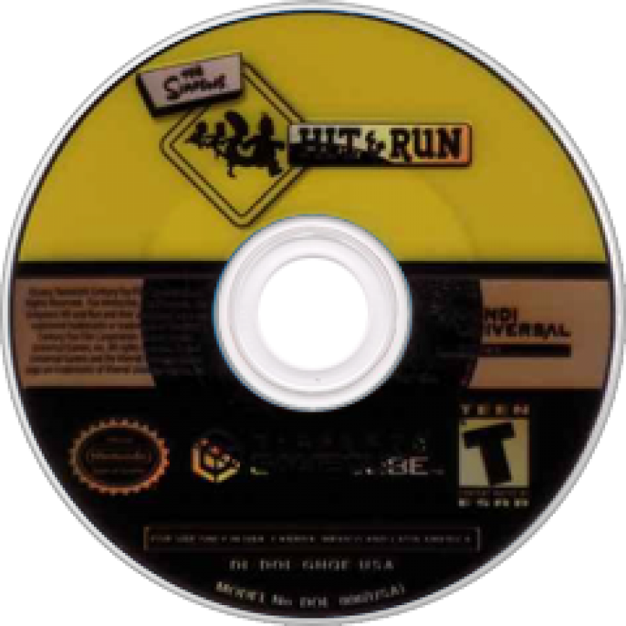 The Simpsons: Hit and Run disc art for GameCube (GC) video game