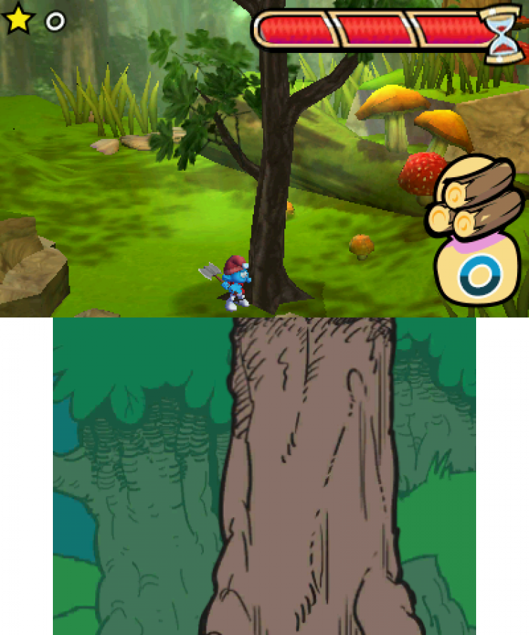 The Smurfs gameplay for Nintendo 3DS (3DS) platformer video game