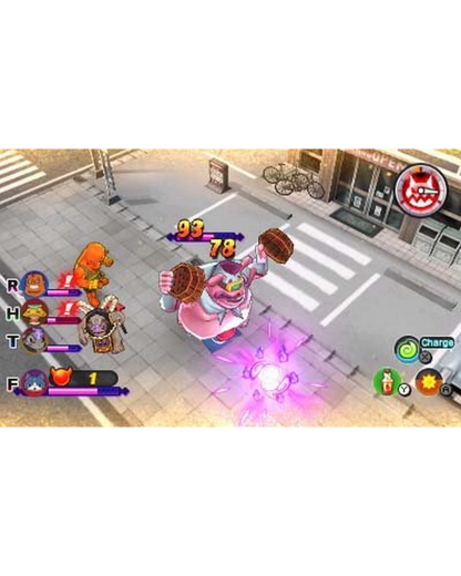 Yo-kai Watch 2 Psychic Specters Nintendo 3DS video game, PAL import edition, RPG adventure, monster collecting and battles, handheld console title gameplay screenshot